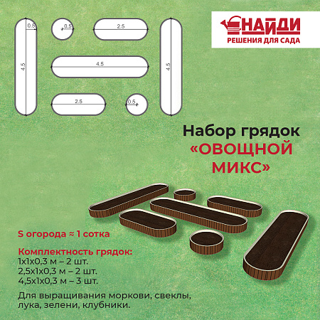 Комплект грядок "Овощной микс" Комплект грядок "Овощной микс"