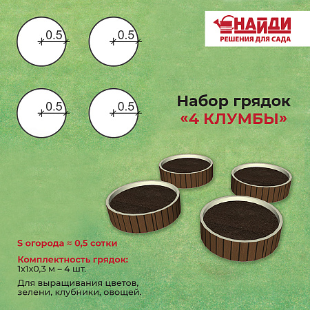 Комплект грядок "Четыре клумбы" Комплект грядок "Четыре клумбы"
